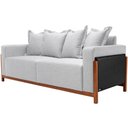 Ver imagem 2 de Sofá 03 Lugares para Sala de Estar 178 cm Khali B04 Linho Cinza Couríssimo Preto - Lyam Lyam Decor