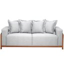 Ver imagem 4 de Sofá 03 Lugares para Sala de Estar 178 cm Khali B04 Linho Cinza Couríssimo Preto - Lyam Lyam Decor