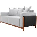 Ver imagem 4 de Sofá 03 Lugares para Sala de Estar 178 Cm Khali B04 Linho Cinza Couríssimo Preto - Lyam Lyam Decor