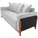 Ver imagem 6 de Sofá 03 Lugares para Sala de Estar 178 cm Khali B04 Linho Cinza Couríssimo Preto - Lyam Lyam Decor