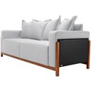 Ver imagem 5 de Sofá 03 Lugares para Sala de Estar 178 cm Khali B04 Linho Cinza Couríssimo Preto - Lyam Lyam Decor