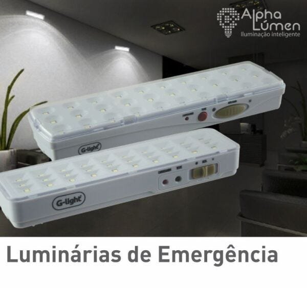 Kit 2 Luminárias de Emergência LED Ourolux 2W 30 Leds - 3