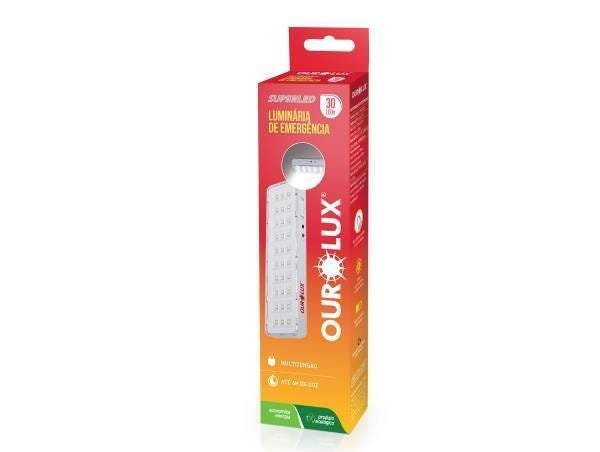 Kit 2 Luminárias de Emergência LED Ourolux 2W 30 Leds - 2