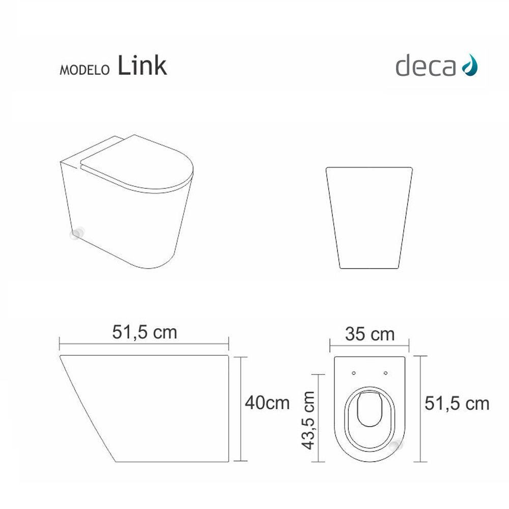 Assento Sanitário Link Branco Gelo Para Louça Deca - 2