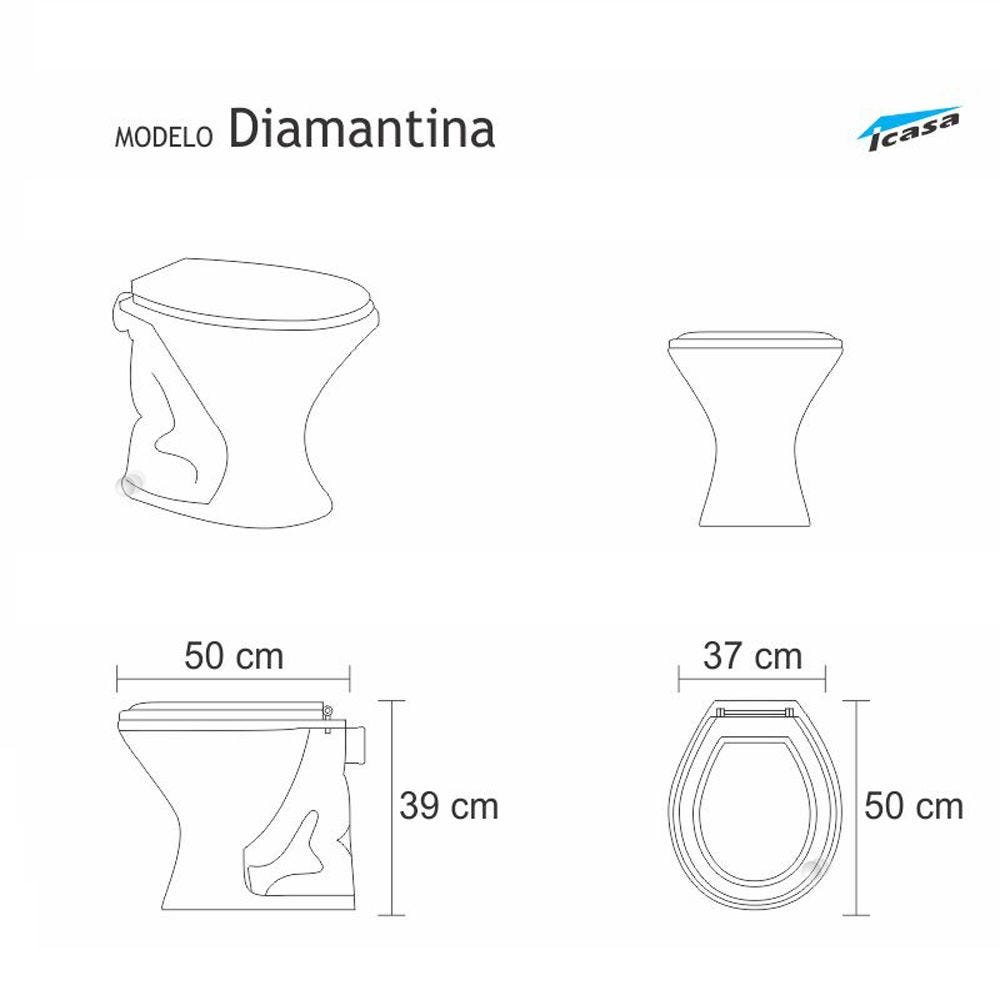 Assento Sanitário Diamantina Palha Para Louça Icasa - 2