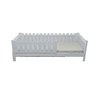 Cama Solteirão Base Montessoriana Madeira Maciça Pinus - Branco - Grade Cercadinho Completa - 1