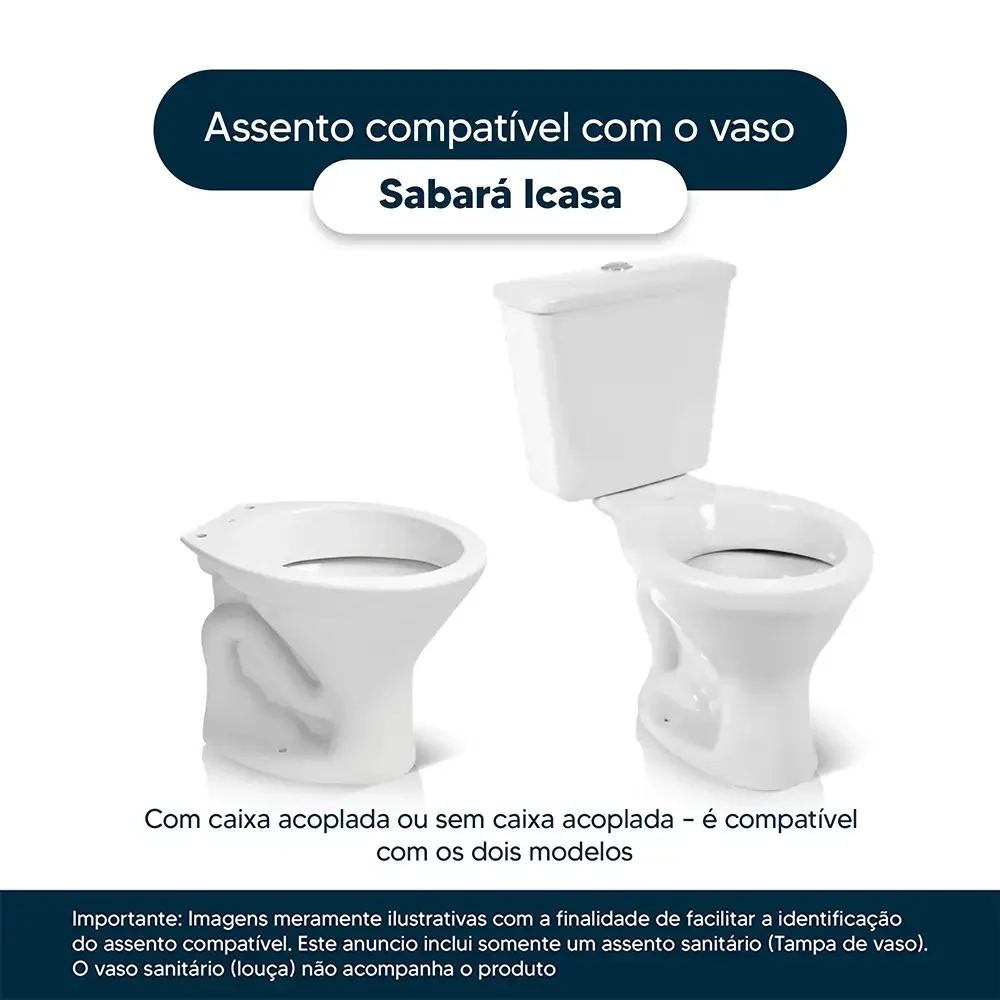 Assento Sanitário Sabará Cinza Escuro Para Louça Icasa - 4