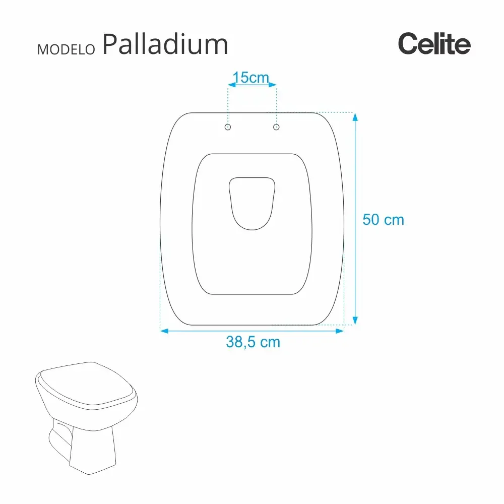 Assento Sanitário Palladium Pergamon (Bege Claro) Para Louça Celite - 2