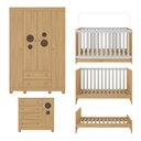Ver mais imagens de Quarto de Bebê Completo com Berço Americano 3 em 1 Bombom Multimóveis Mp4614 Madeirado