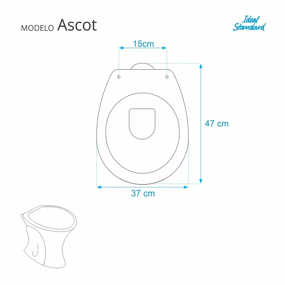 Assento Sanitário Ascot Sterling Silver (Cinza Claro) Para Louça Ideal Standard - 2