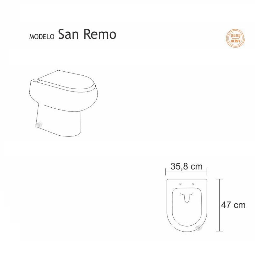 Assento Sanitário San Remo Marfim Para Louça Hervy - 2