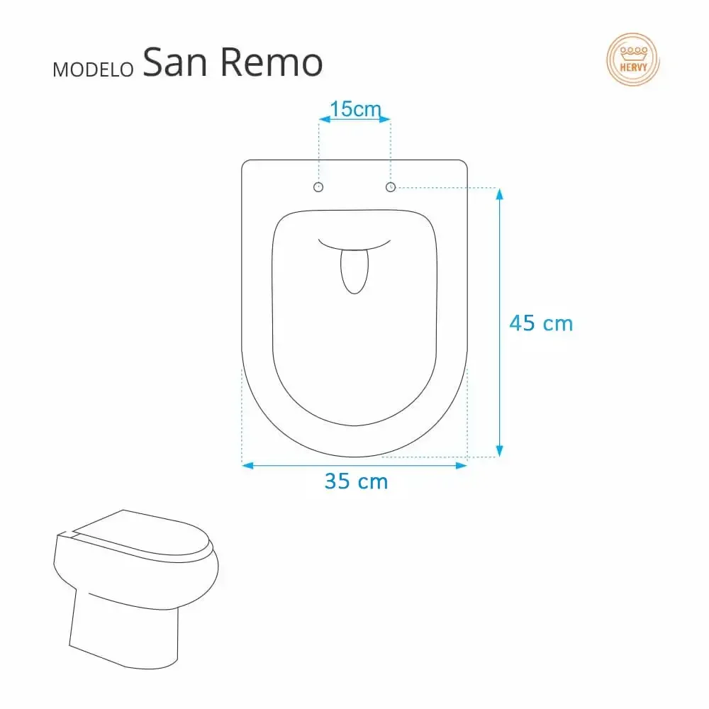 Assento Sanitário San Remo Cinza Para Louça Hervy - 3