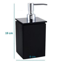 Conjunto de Potes para Banheiro - Quadrado - Preto - 5