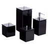 Conjunto de Potes para Banheiro - Quadrado - Preto - 1