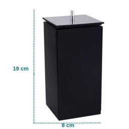 Conjunto de Potes para Banheiro - Quadrado - Preto - 6