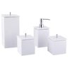 Conjunto de Potes para Banheiro - Quadrado - Branco - 1