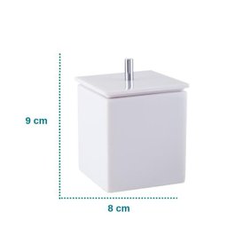 Conjunto de Potes para Banheiro - Quadrado - Branco - 6
