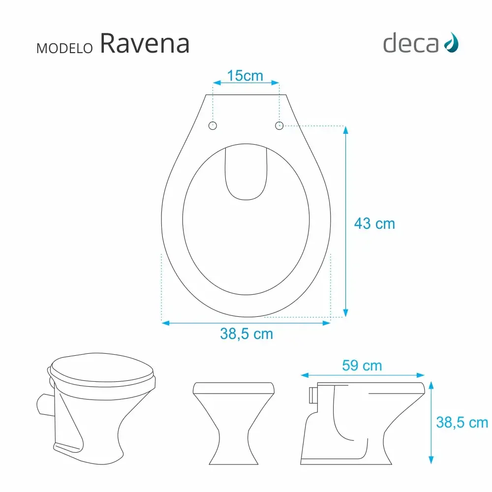 Assento Sanitário Poliéster com Amortecedor Ravena Branco para Vaso Deca - 2
