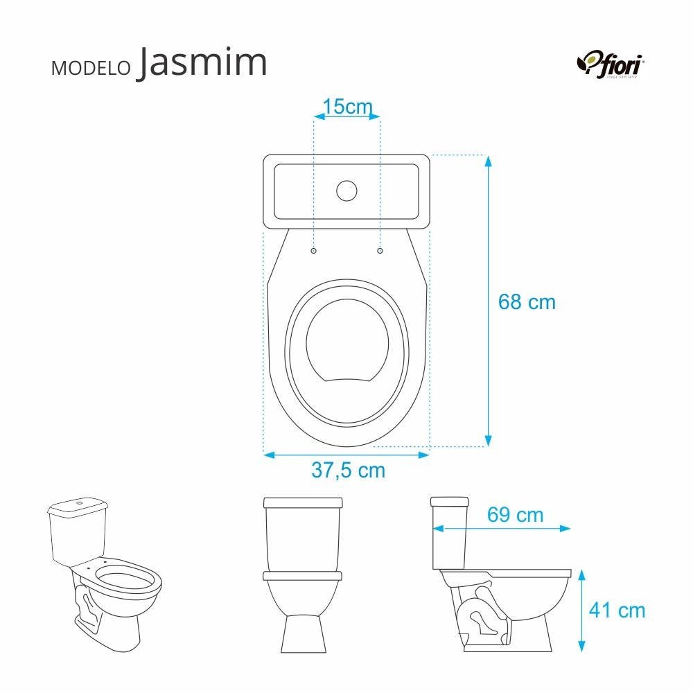 Assento Sanitário Jasmin Preto Para Louça Fiori - 2
