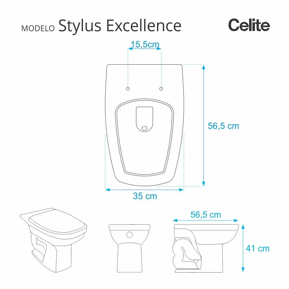 Assento Sanitário Stylus Excellence Branco Para Louça Celite - 2