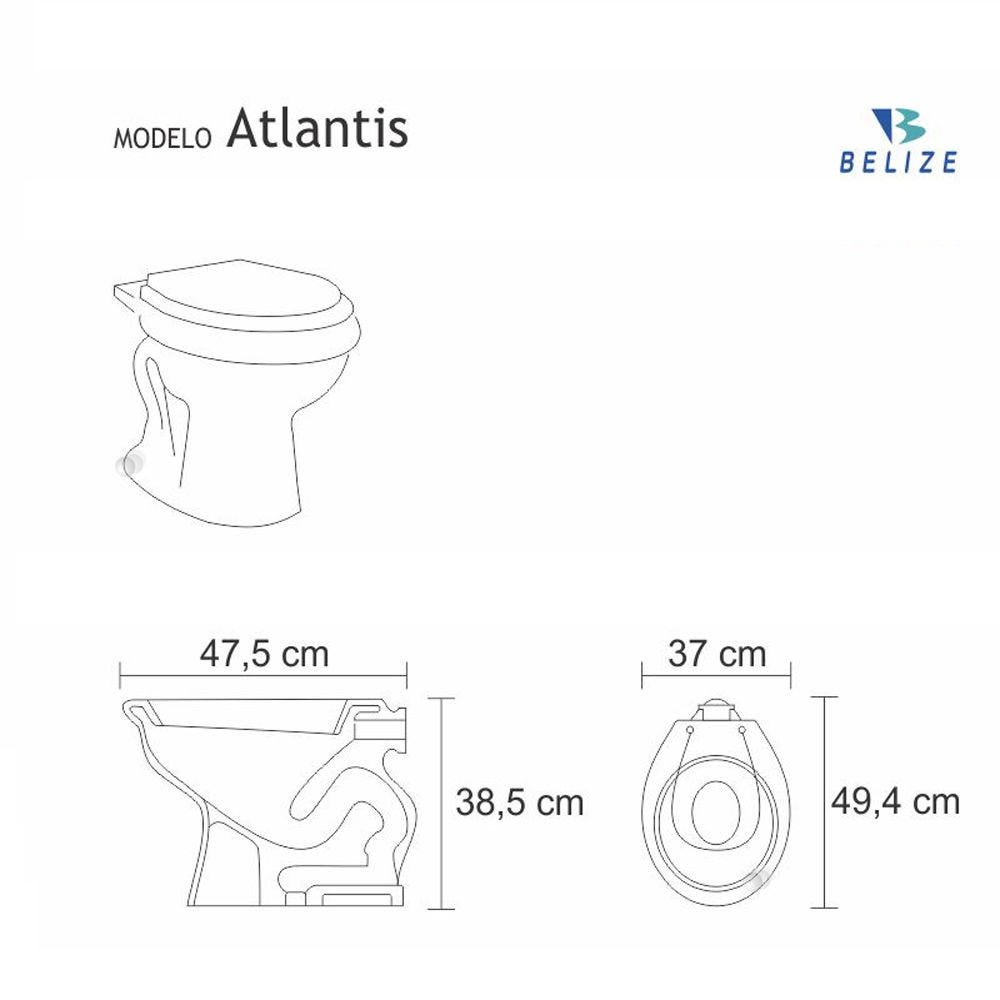 Assento Sanitário Atlantis Branco Para Louça Hervy - 2