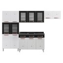 Ver imagem 2 de Cozinha Completa Modulada de Aço 4 Peças com Vidros e Gabinete Pia Multimóveis Cr20351 Branco-