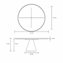 Ver imagem 2 de Mesa de Jantar Cone 110cm Base Madeira Natural Mogno e Tampo Laca Branco