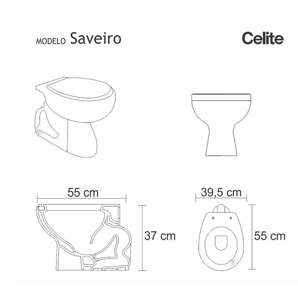Assento Sanitário Saveiro Amarelo Terra Para Louça Celite - 2