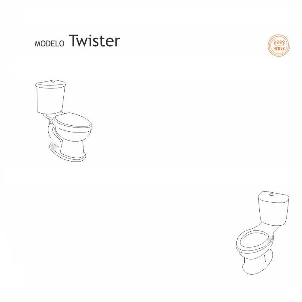 Assento Sanitário Twister Marfim Para Louça Hervy - 2