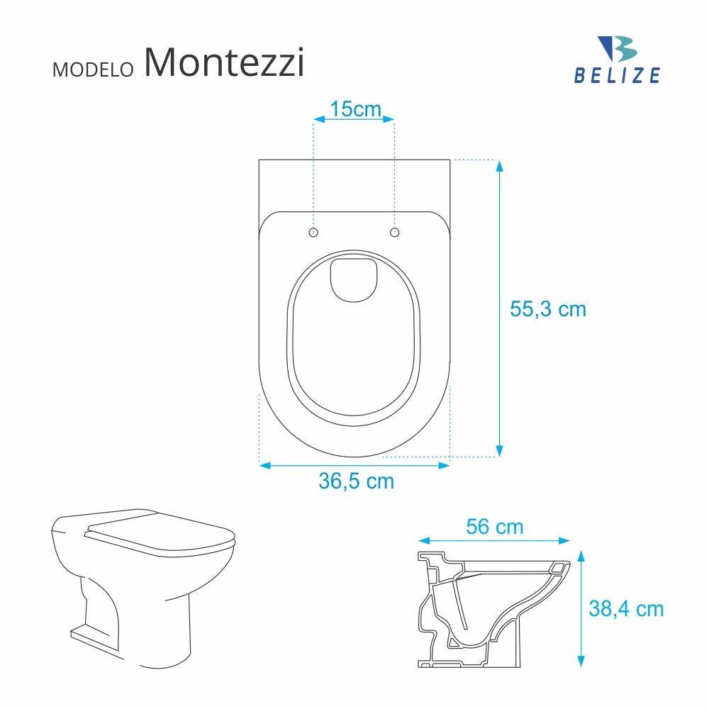 Assento Sanitário Montezzi Bege Claro para Vaso Belize - 2