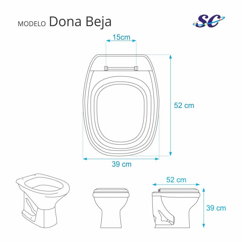 Assento Sanitário Dona Beja Cinza Claro Para Louça Santa Clara - 2