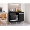 Balcão Cozinha Para Cooktop E Forno Microondas Carla PRETO -  AJL - 2