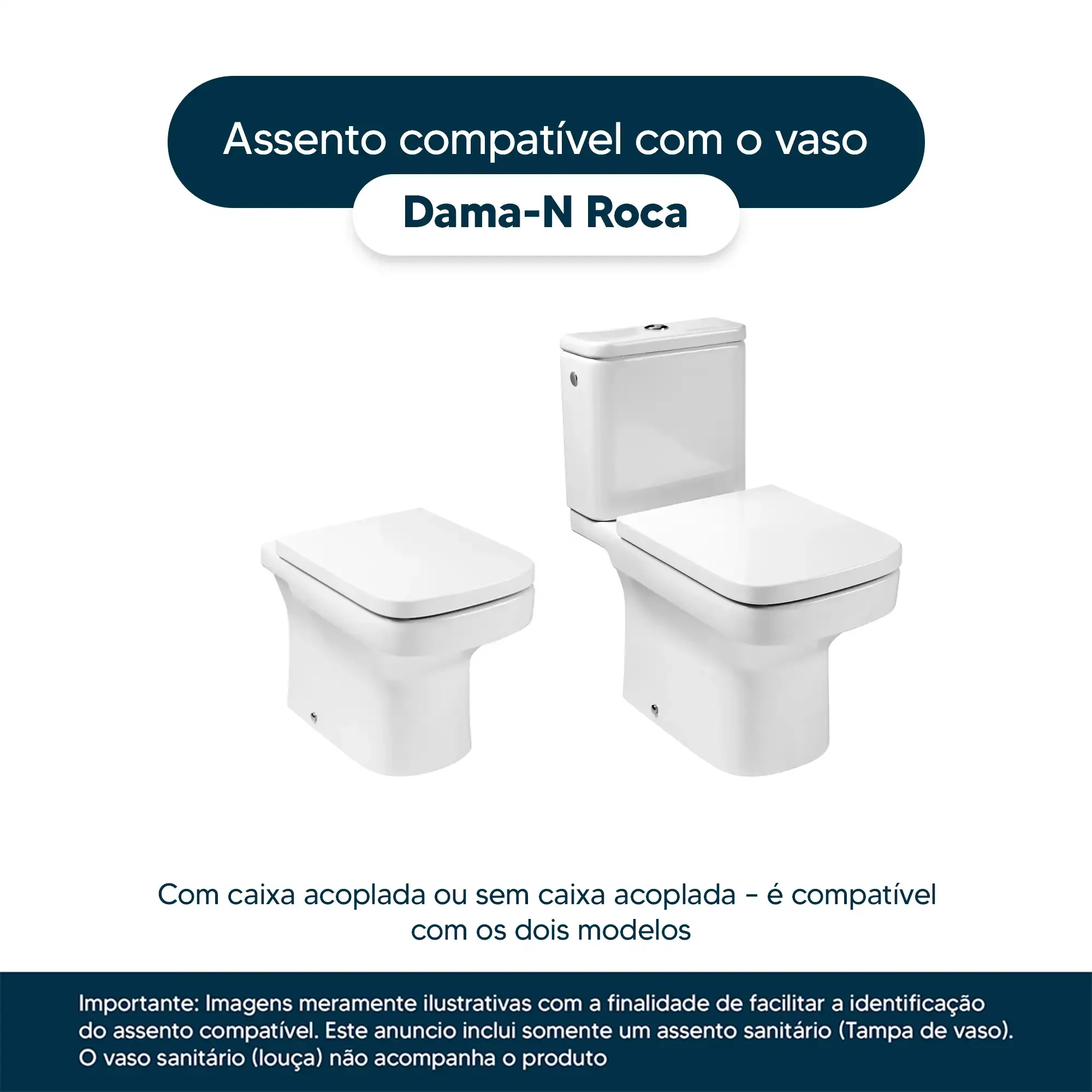 Assento Sanitário Poliester Dama-N Branco para vaso Roca - 4