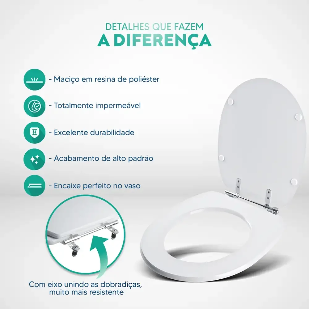 Tampa de Vaso Poliester Fast Bege | Creme para bacia Deca - 3