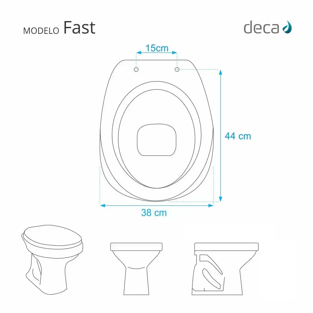 Tampa de Vaso Poliester Fast Bege | Creme para bacia Deca - 5
