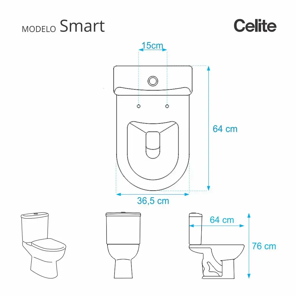 Tampa de Vaso Almofadada Smart Branco para bacia Celite - 3