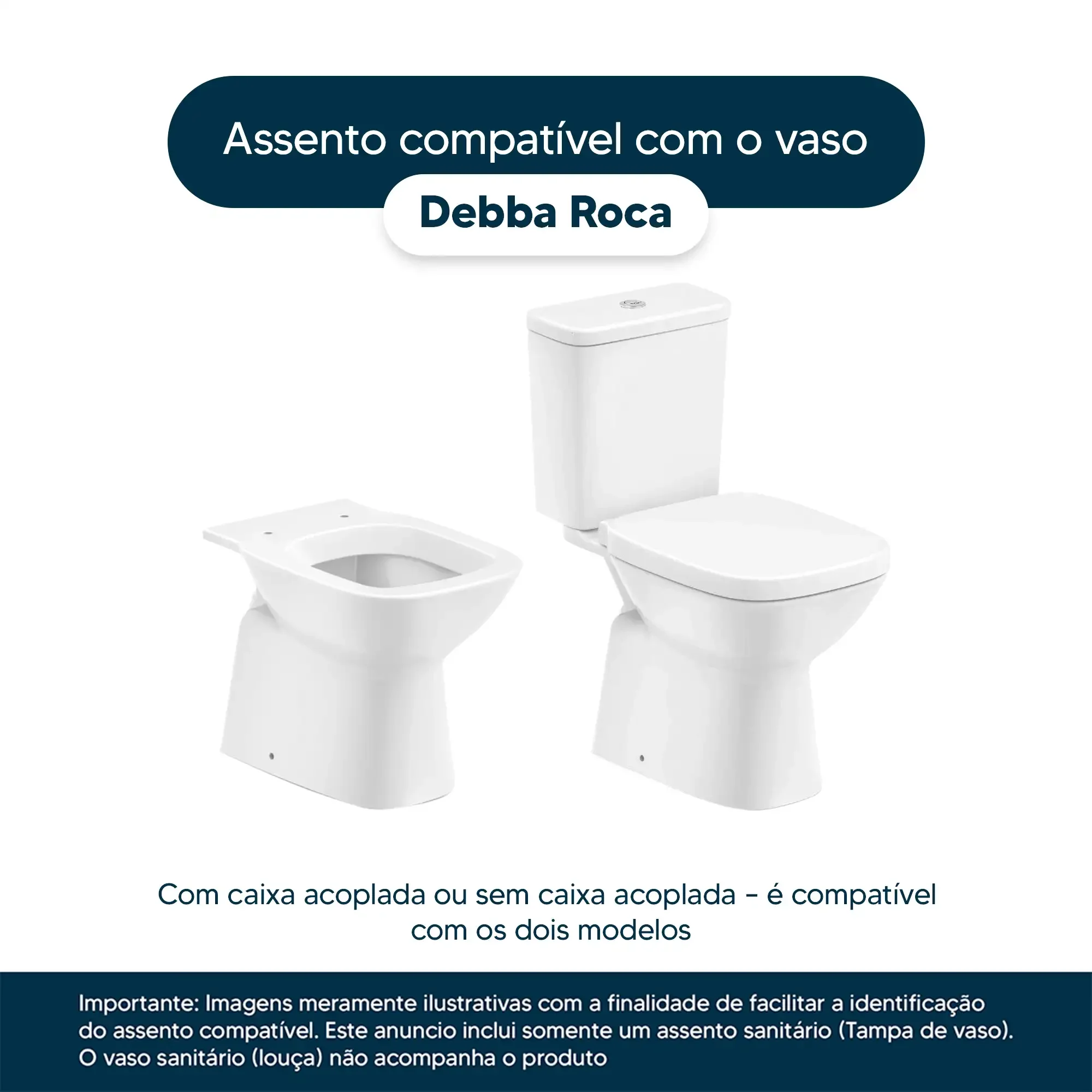 Tampa de Vaso Poliester Debba Branco para bacia Roca - 4