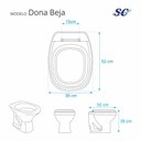 Ver imagem 2 de Assento Sanitário Dona Beja Marfim (Bege Claro) Para Louça Santa Clara