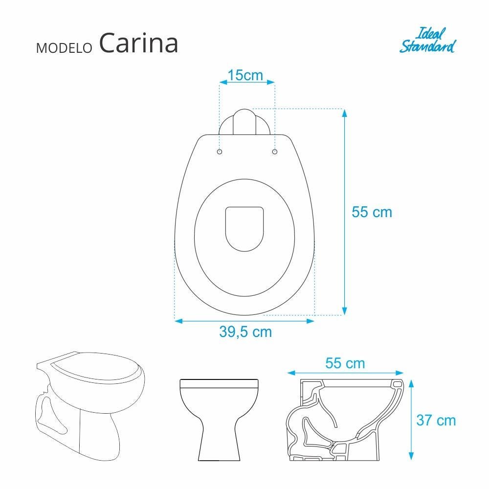 Assento Sanitário Carina Premium Ebony (Preto) Para Louça Ideal Standard - 2