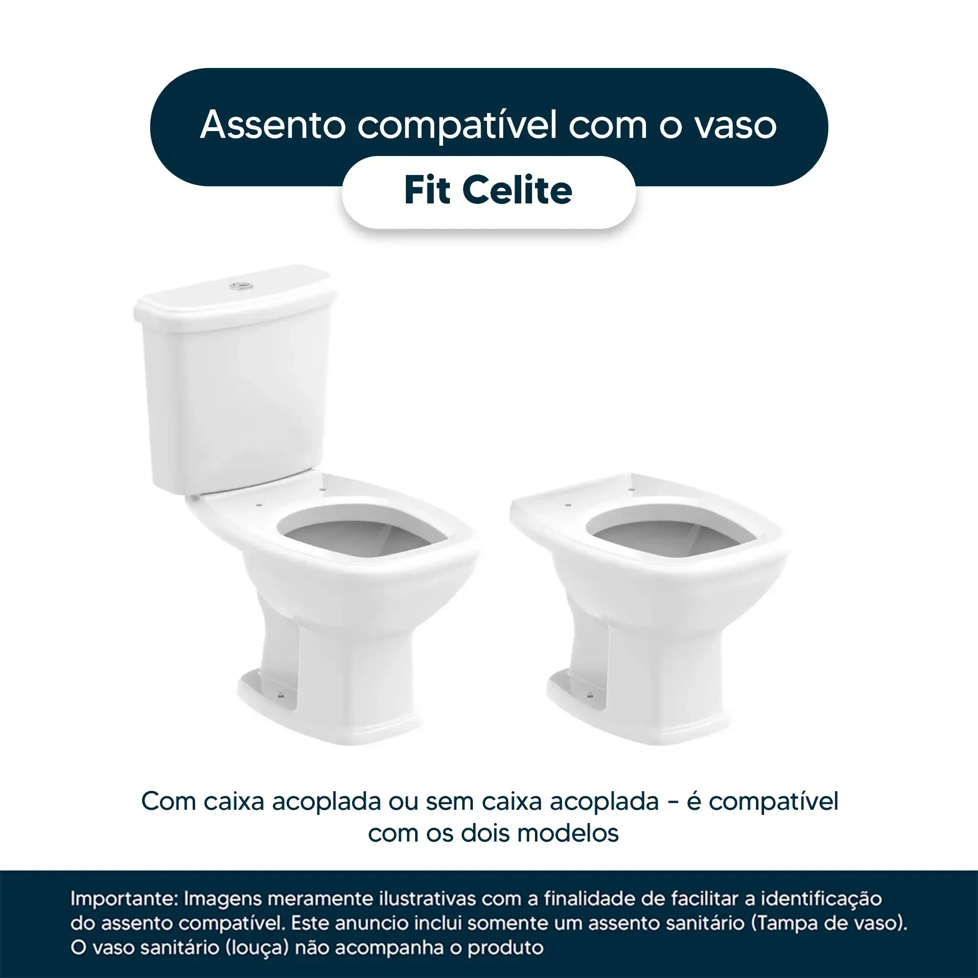 Tampa de Vaso Fit Pergamon (Bege Claro) Para Bacia Celite - 4