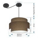Ver mais imagens de Lustre Sala de Jantar com Desvio Vivare Md-4401 Cúpula em Tecido 60cm Cáqui 127/220v