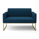 Ver imagem 5 de Sofá 2 Lugares Namoradeira Industrial Dourado Marisa Bouclê Azul D03 - D’Rossi