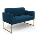 Ver imagem 2 de Sofá 2 Lugares Namoradeira Industrial Dourado Marisa Bouclê Azul D03 - D’Rossi