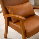 Ver imagem 2 de Kit 2 Poltronas Jade Tecido Corino para Sala de Estar Moderna Decorativa:caramelo