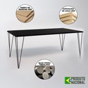 Ver imagem 2 de Conjunto Mesa de Jantar Industrial Clips Branca 135x75 com 6 Cadeiras Eiffel Pretas de Ferro Preto