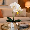 Ver imagem 1 de Arranjo Orquídea Artificial Vaso Decoração Enfeite Casa 40cm