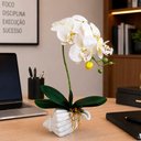Ver imagem 3 de Arranjo Orquídea Artificial Vaso Decoração Enfeite Casa 40cm