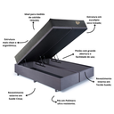 Ver imagem 5 de Cama Box King com Baú 193x203 com Colchão Adapto Molas Ensacadas Ecoflex Suede