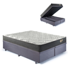 Cama Box King com Baú 193x203 com Colchão Adapto Molas Ensacadas Ecoflex Suede - 1