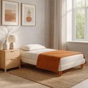 Ver imagem 2 de Cama Solteiro Japonesa Pés Madeira Haru Bouclé Off White - Sallar Home